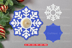 Snowflake Tealight Holder Laser Cut SVG Bundle - CraftNest - Digital Crafting and Art