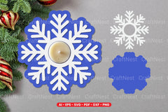 Snowflake Tealight Holder Laser Cut SVG Bundle - CraftNest - Digital Crafting and Art