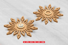 Snowflake Tealight Holder Laser Cut Design Bundle - CraftNest - Digital Crafting and Art
