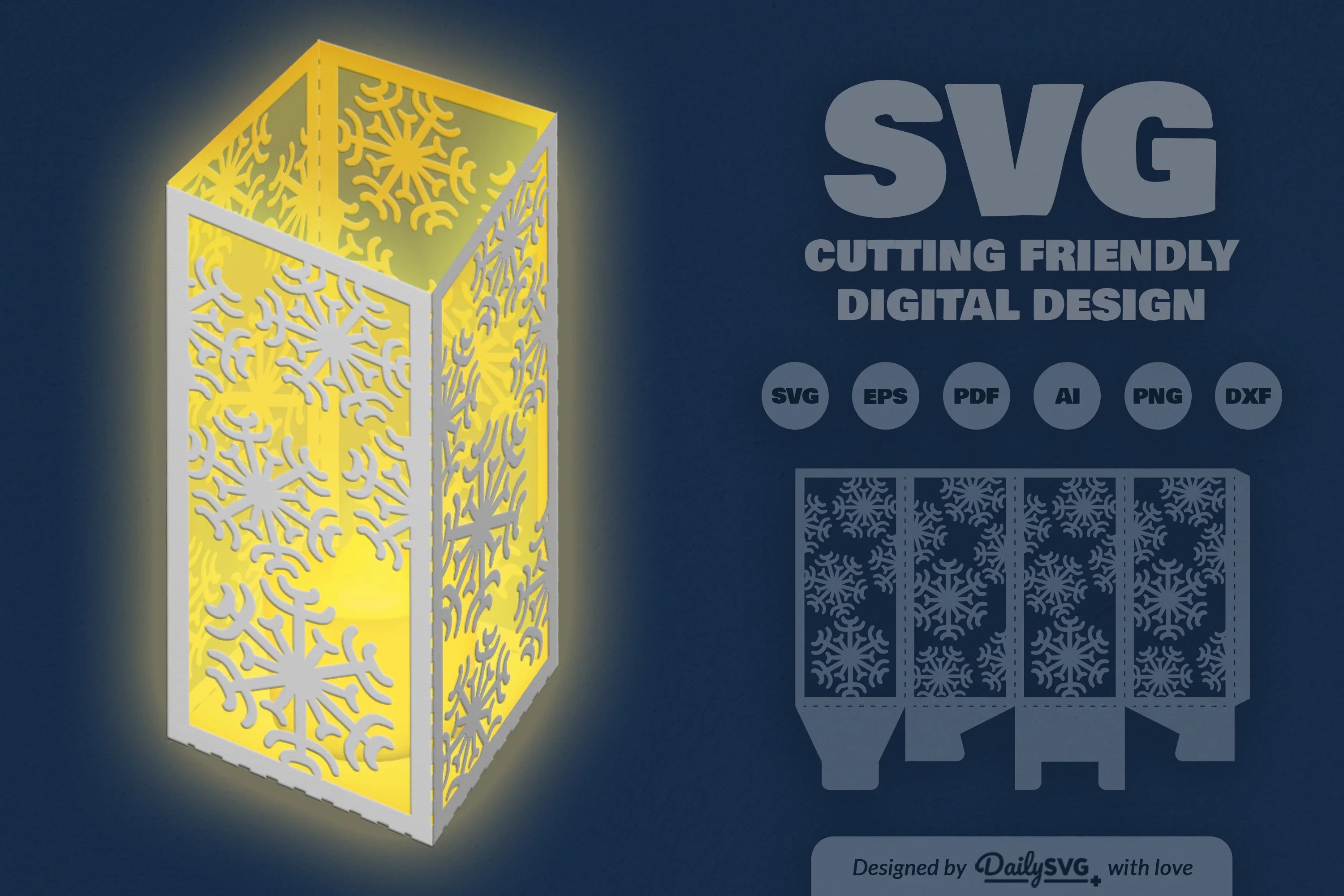 Snowflakes Lantern Papercut Clipart Daily SVG Bundles - CraftNest - Digital Crafting and Art