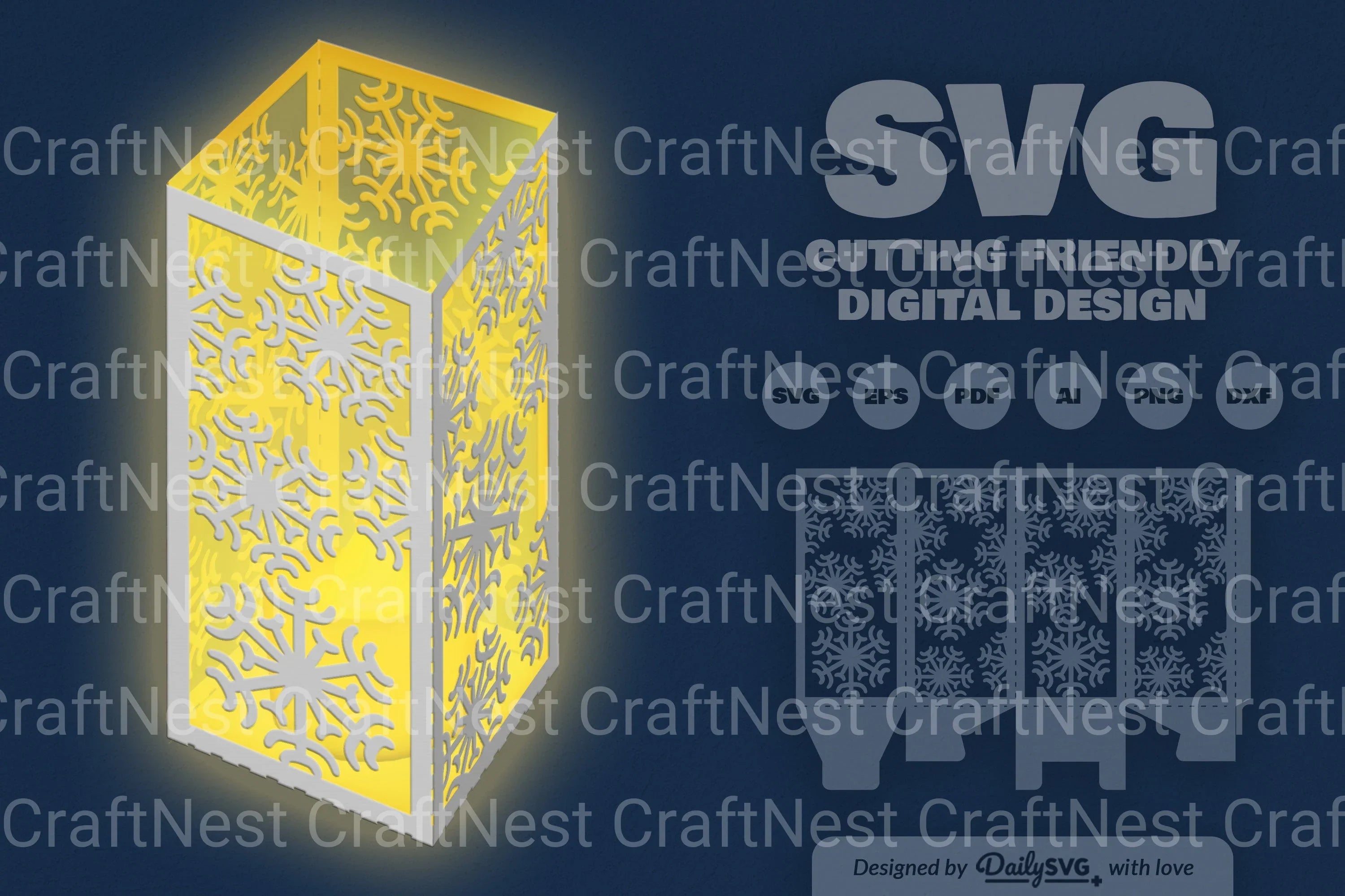 Snowflakes Lantern Papercut Clipart Daily SVG Bundles