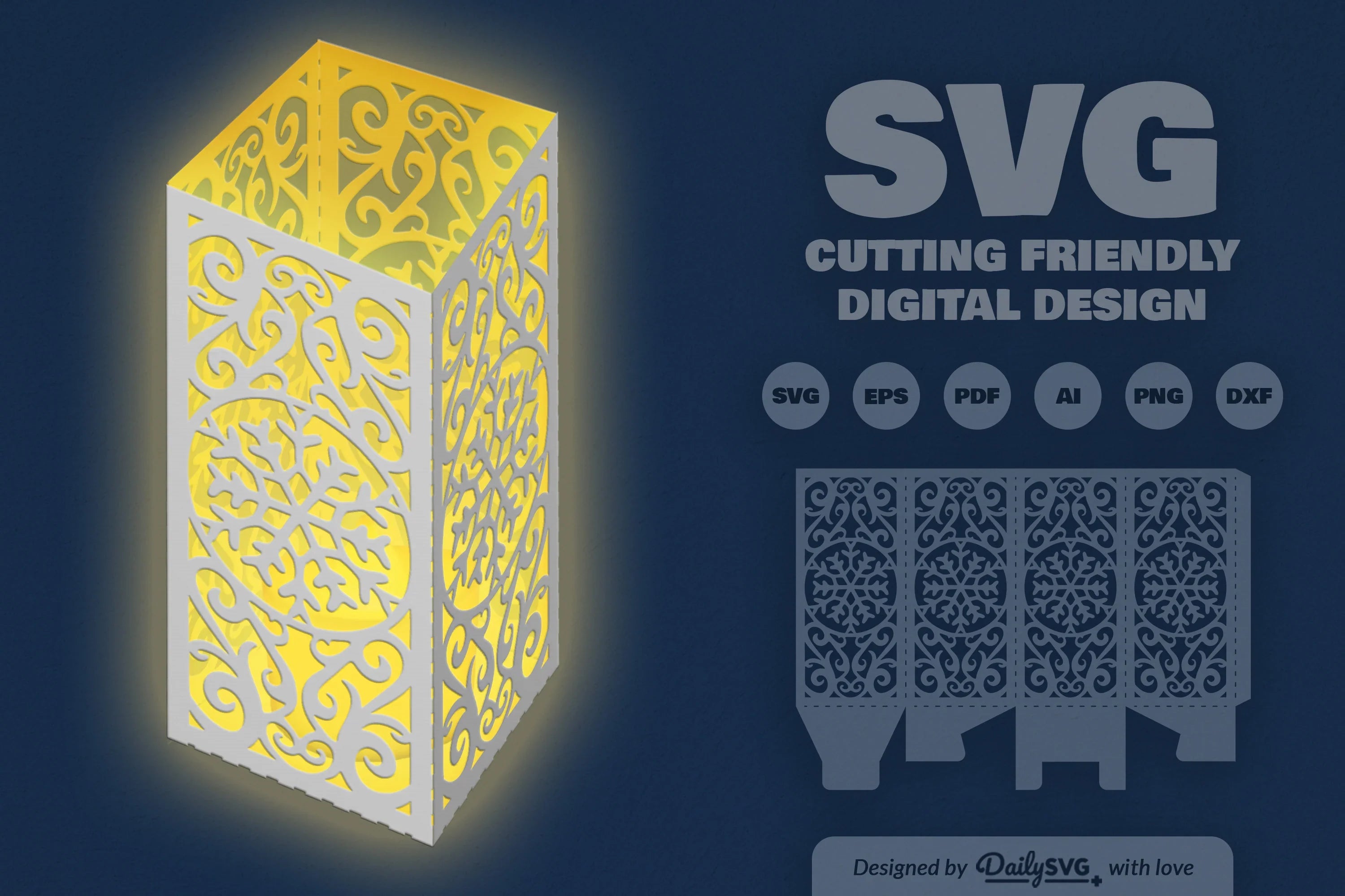 Snowflakes Lantern Papercut Clipart Daily SVG Bundles - CraftNest - Digital Crafting and Art