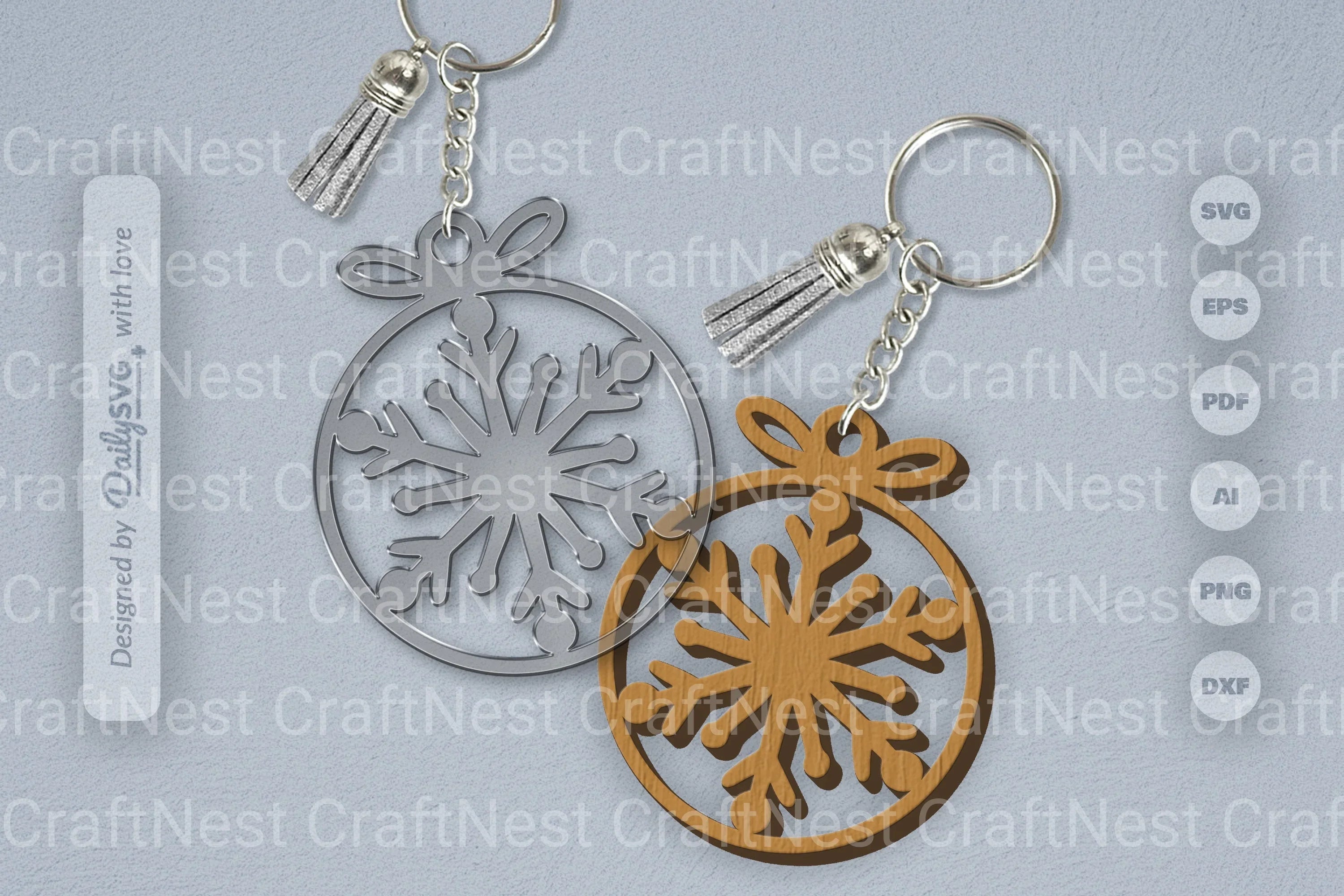 Snowflakes Round Bauble SVG Bundle