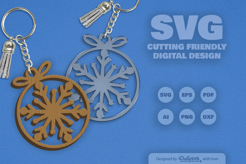 Snowflakes Round Bauble SVG Bundle 4 - CraftNest - Digital Crafting and Art