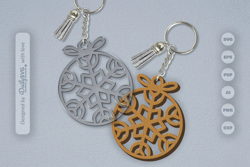 Snowflakes Round Bauble SVG Bundle 1 - CraftNest - Digital Crafting and Art