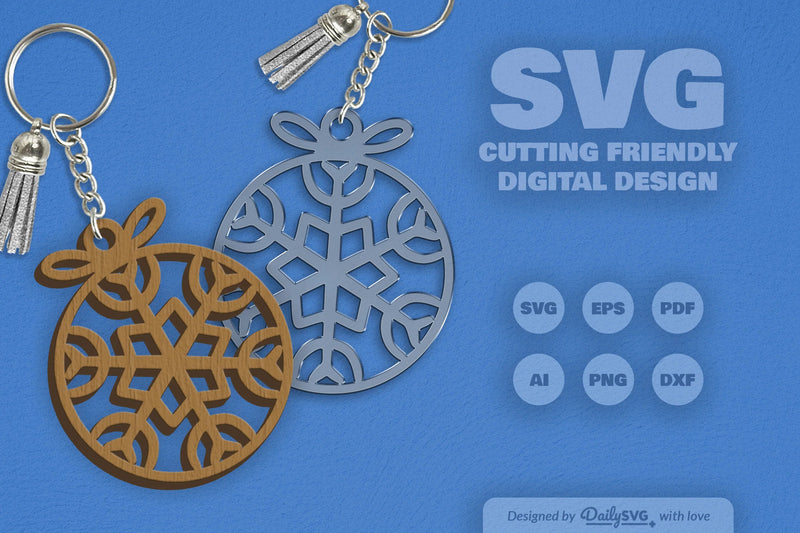 Snowflakes Round Bauble SVG Bundle 1 - CraftNest - Digital Crafting and Art