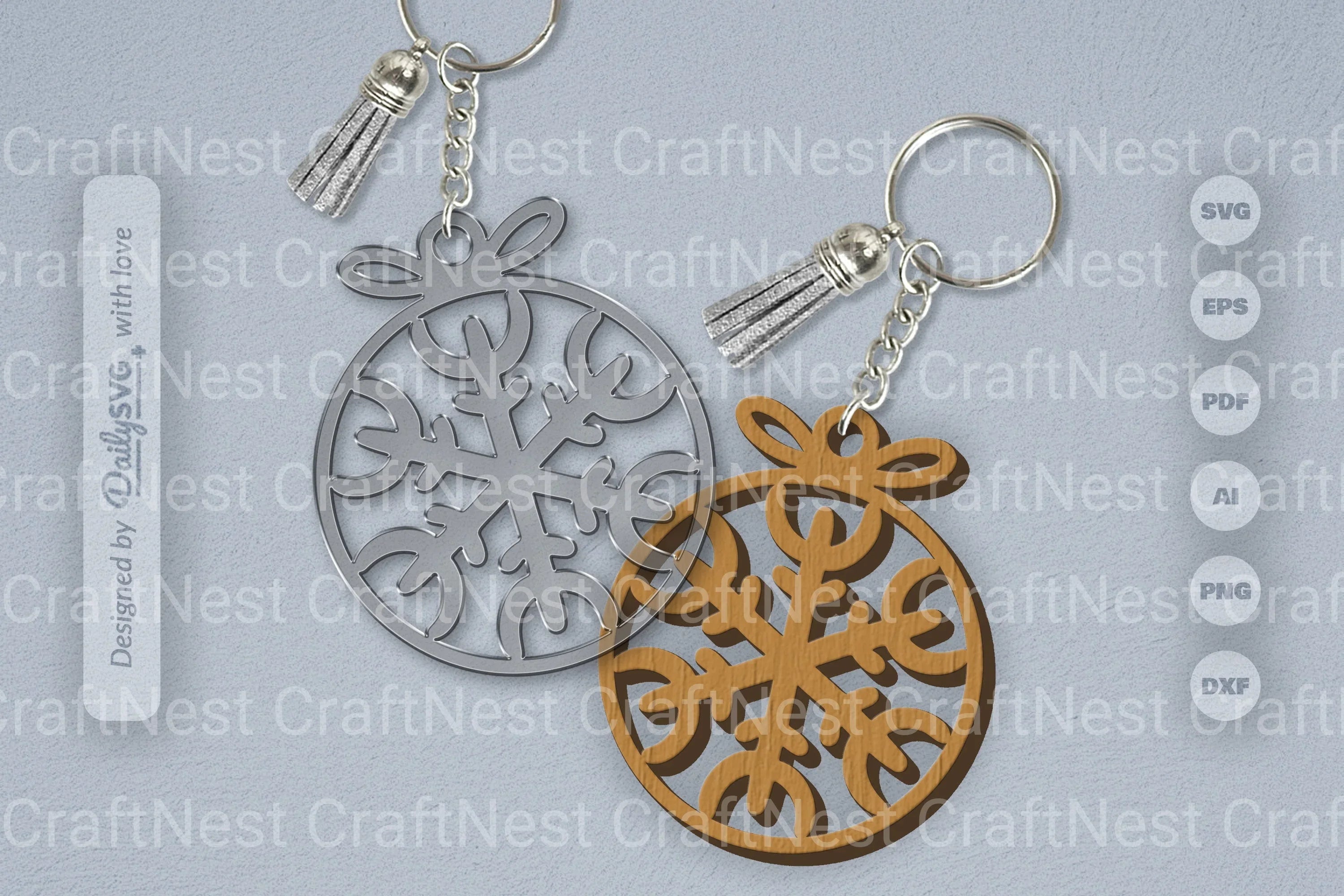 Snowflakes Round Bauble SVG Bundle