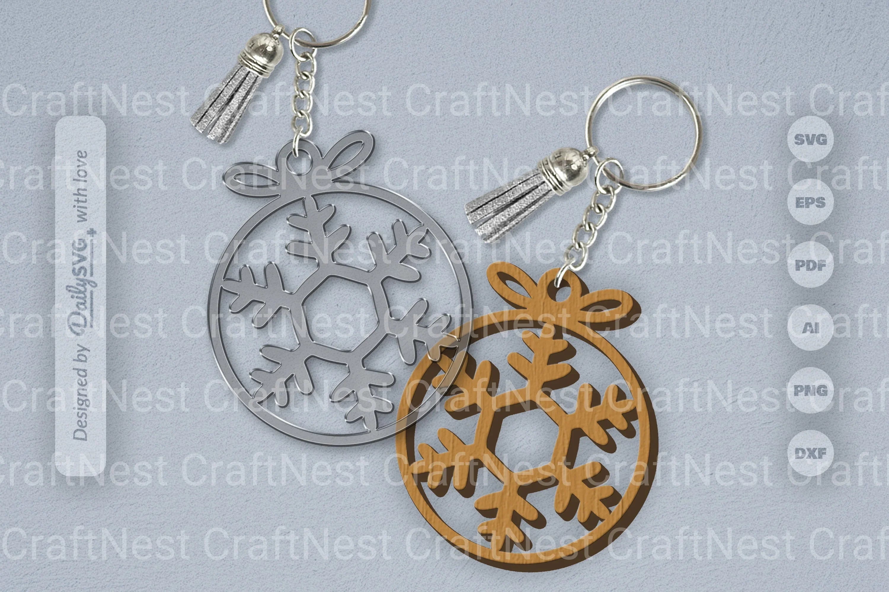 Snowflakes Round Bauble SVG Bundle