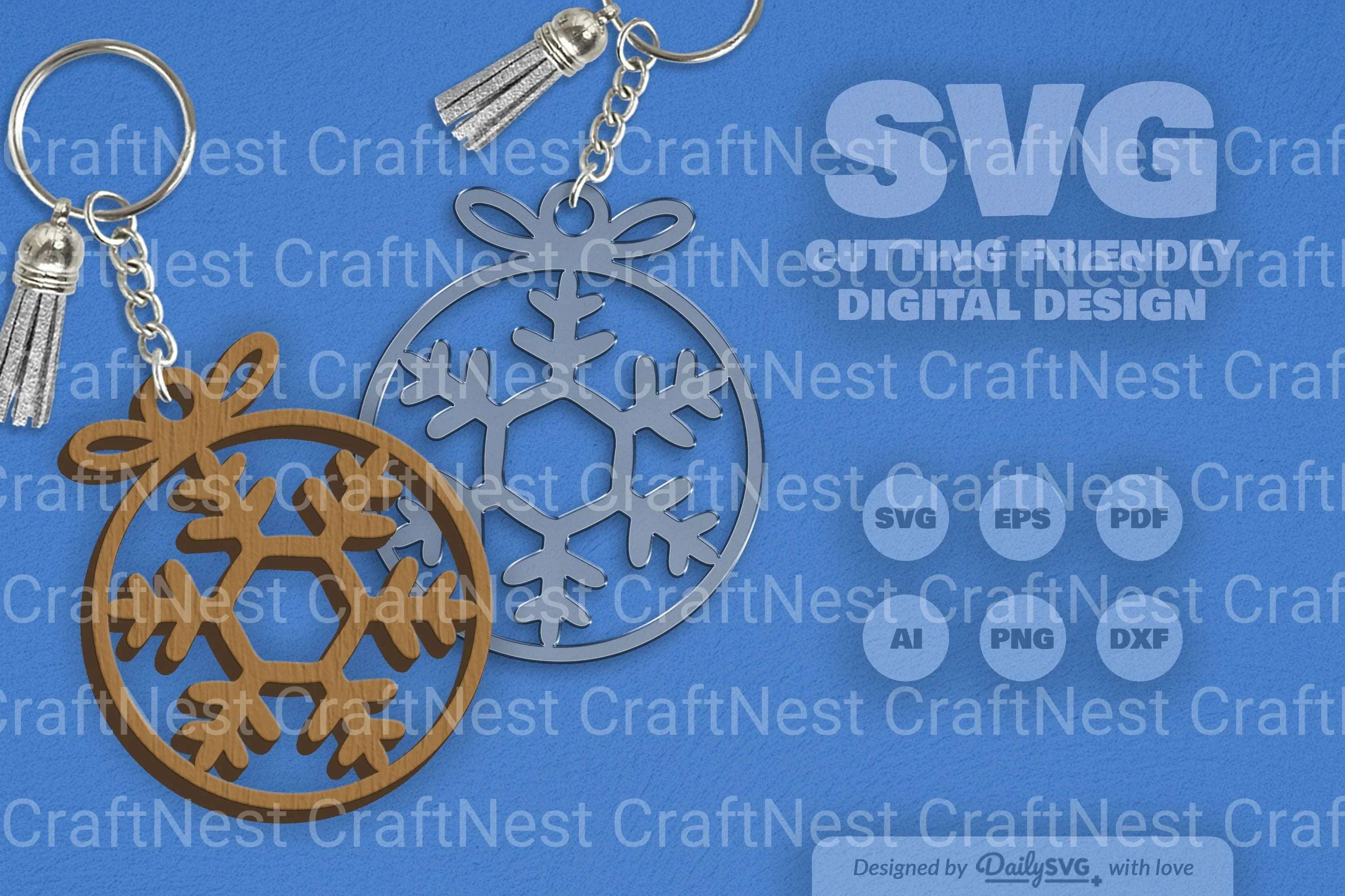 Snowflakes Round Bauble SVG Bundle
