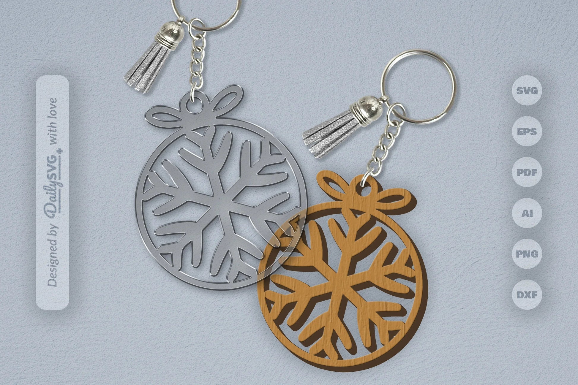 Snowflakes Round Bauble SVG Bundle 7 - CraftNest - Digital Crafting and Art