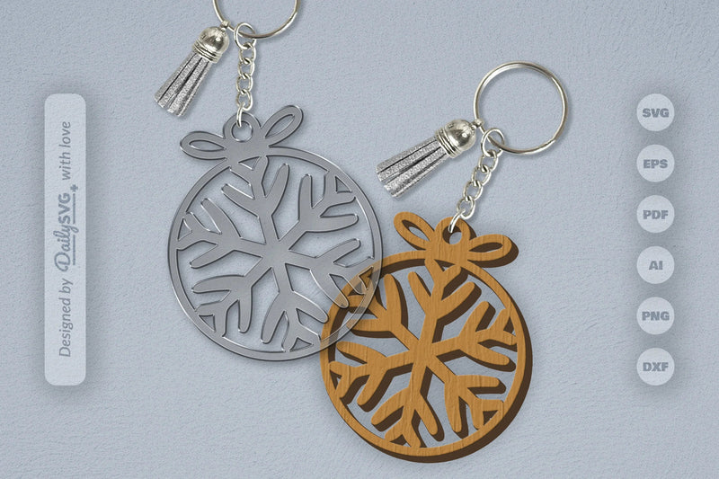 Snowflakes Round Bauble SVG Bundle 7 - CraftNest - Digital Crafting and Art