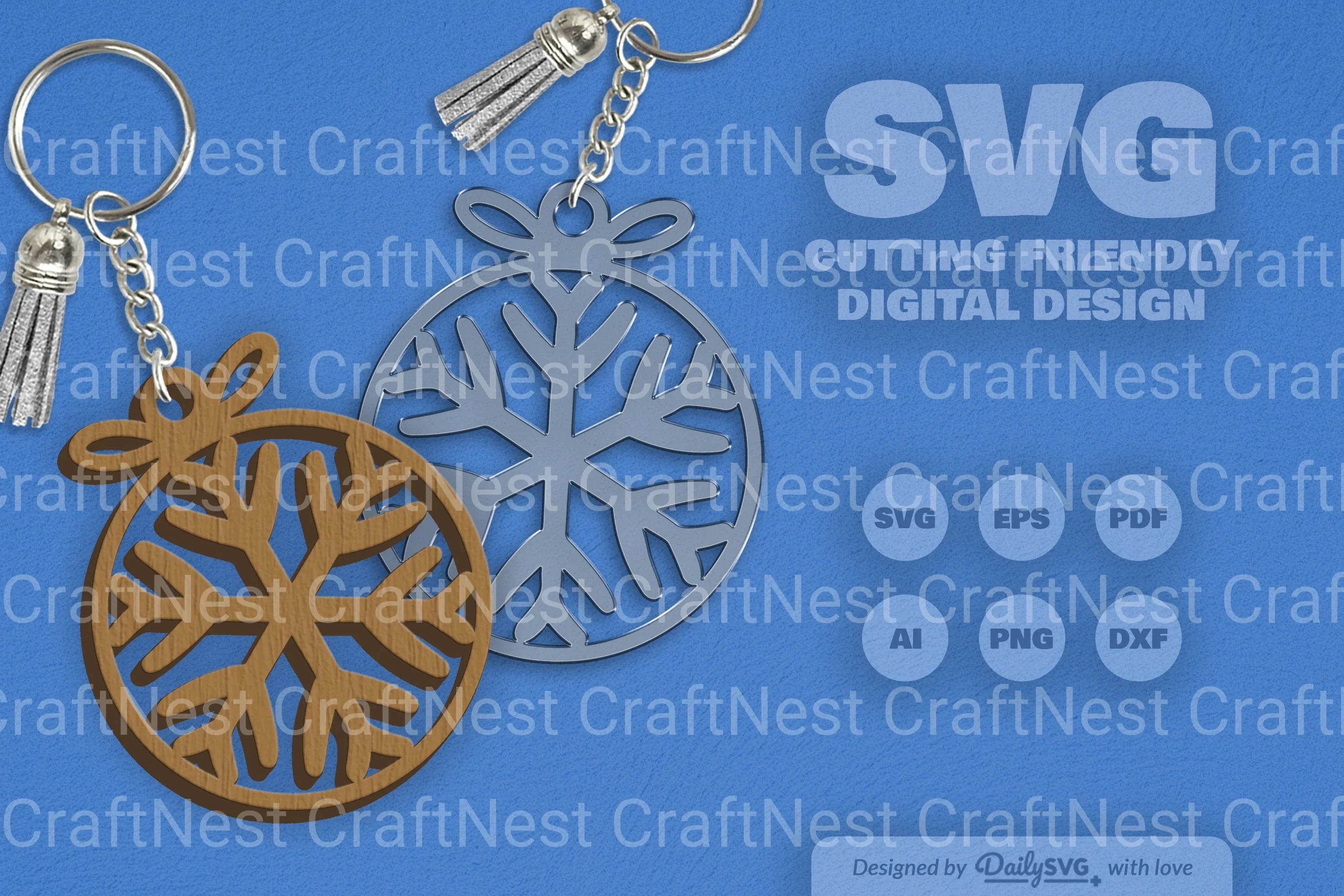 Snowflakes Round Bauble SVG Bundle