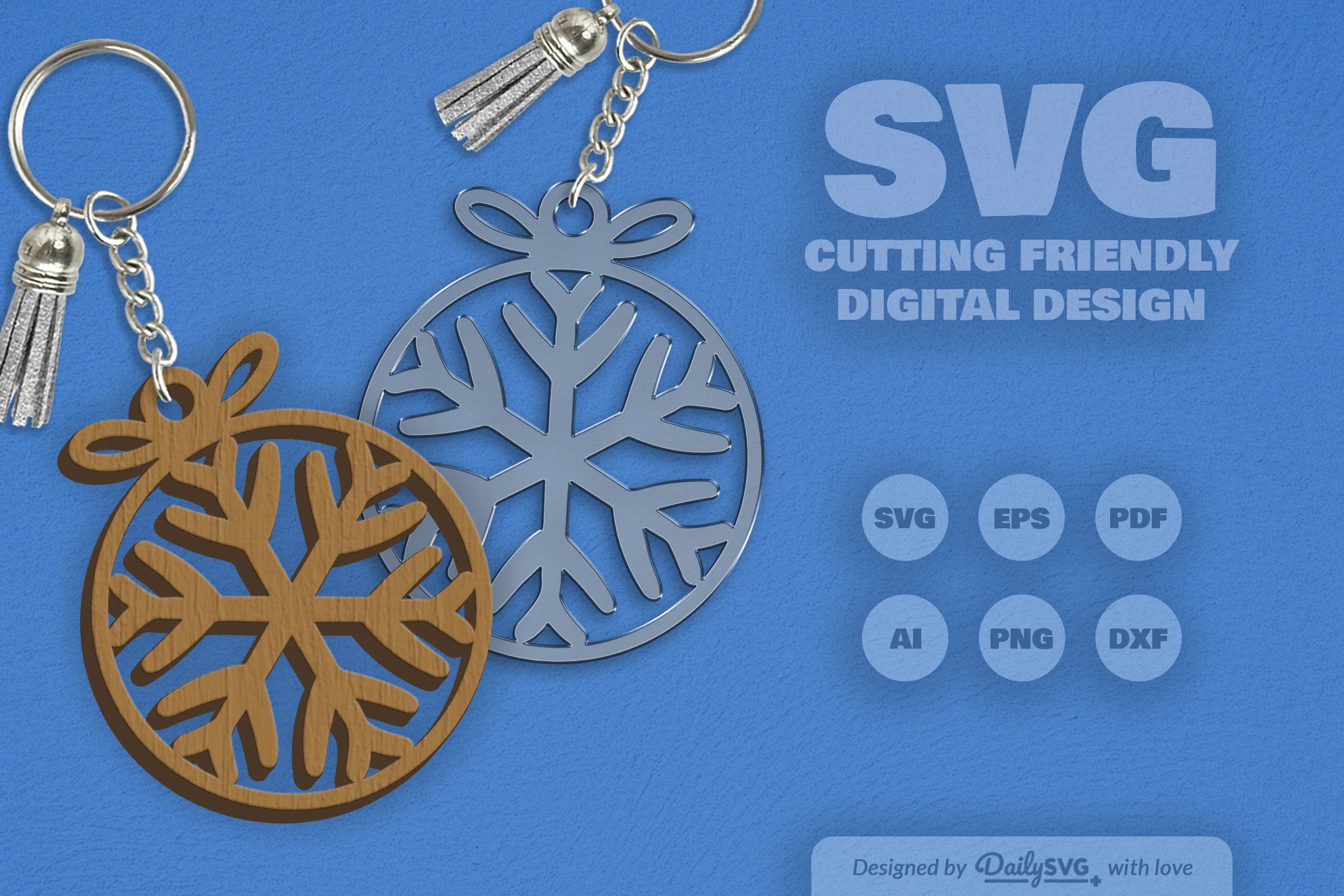 Snowflakes Round Bauble SVG Bundle 7 - CraftNest - Digital Crafting and Art