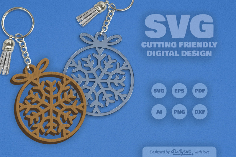 Snowflakes Round Bauble SVG Bundle 8 - CraftNest - Digital Crafting and Art