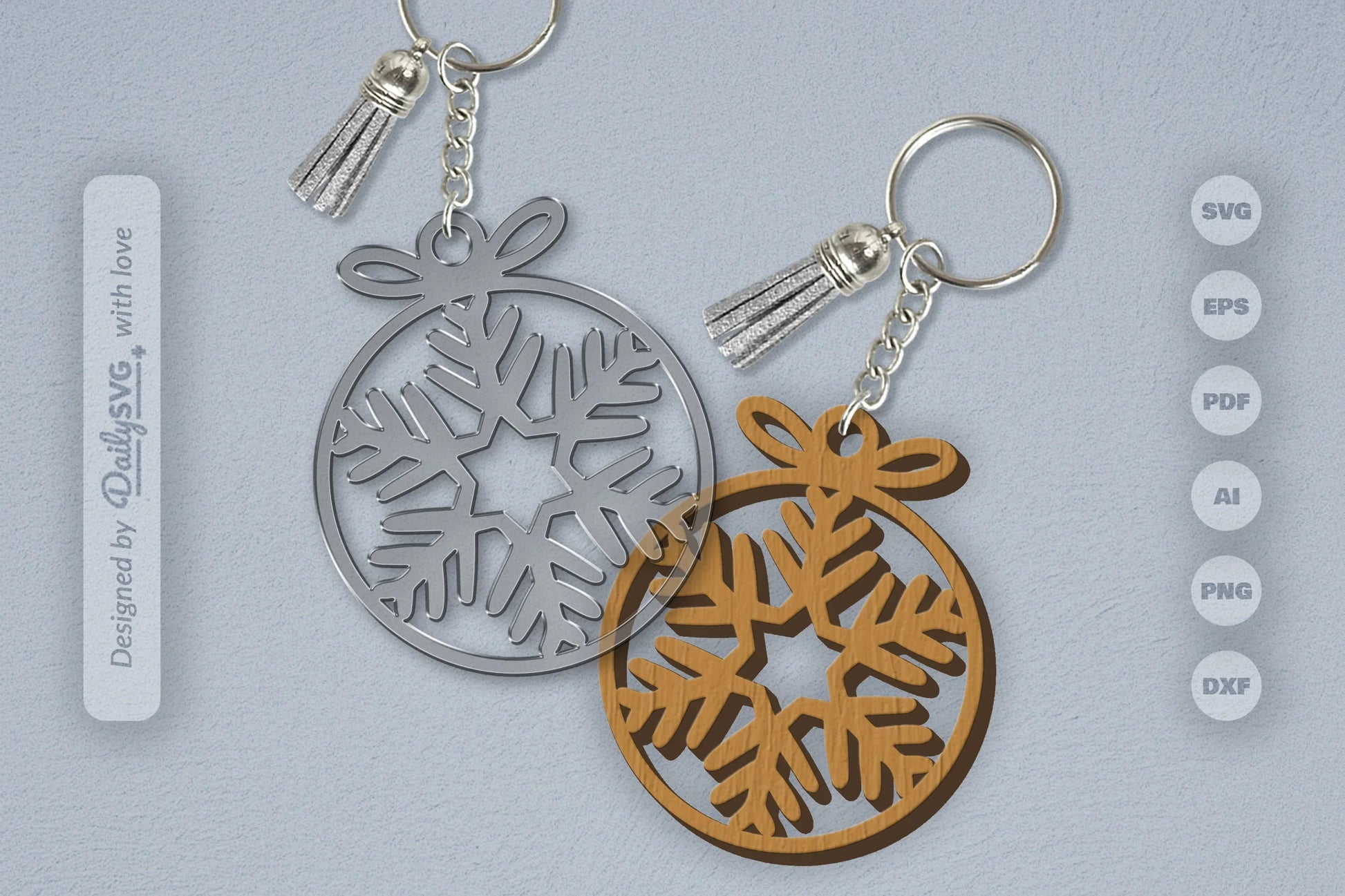 Snowflakes Round Bauble SVG Bundle 9 - CraftNest - Digital Crafting and Art