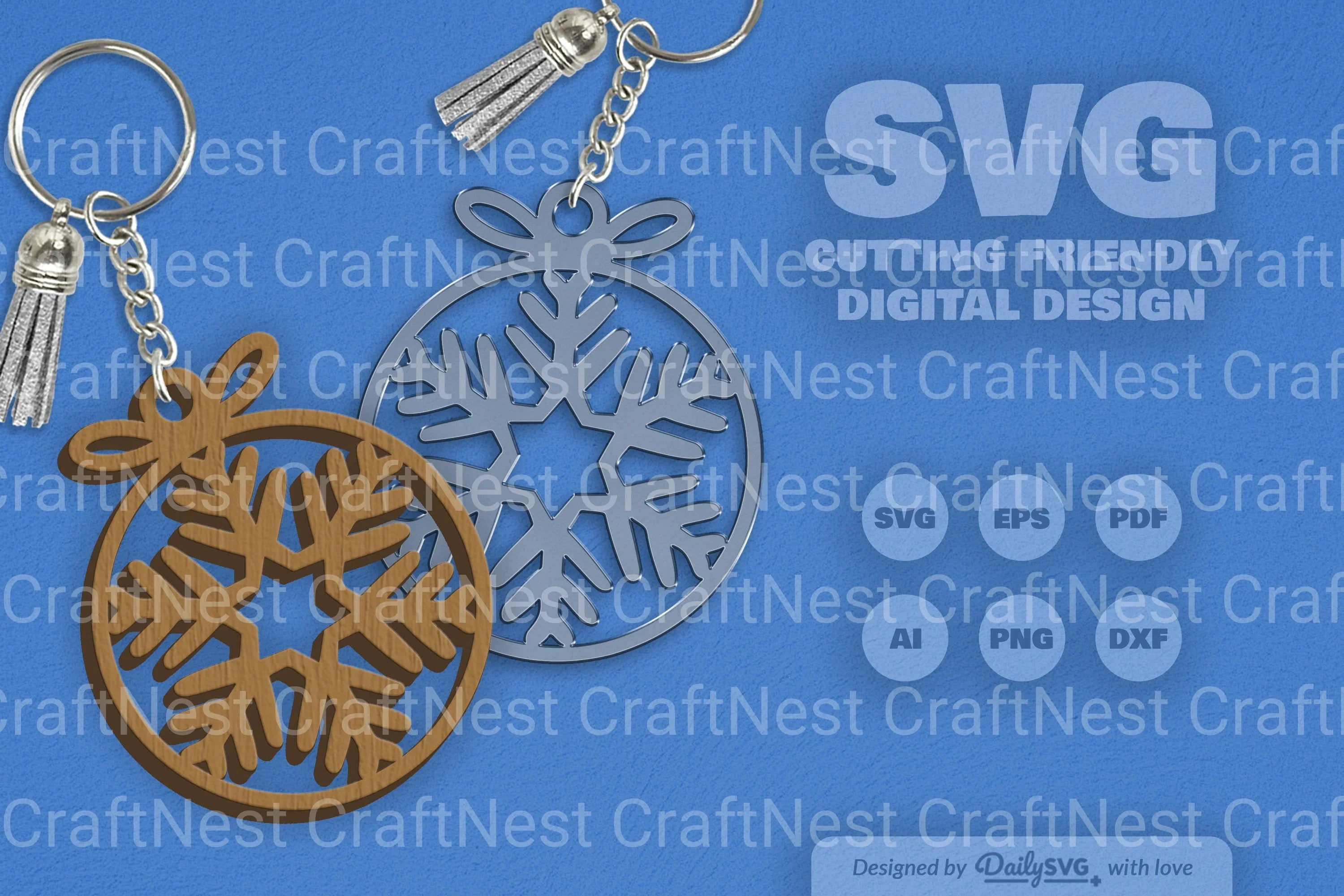 Snowflakes Round Bauble SVG Bundle