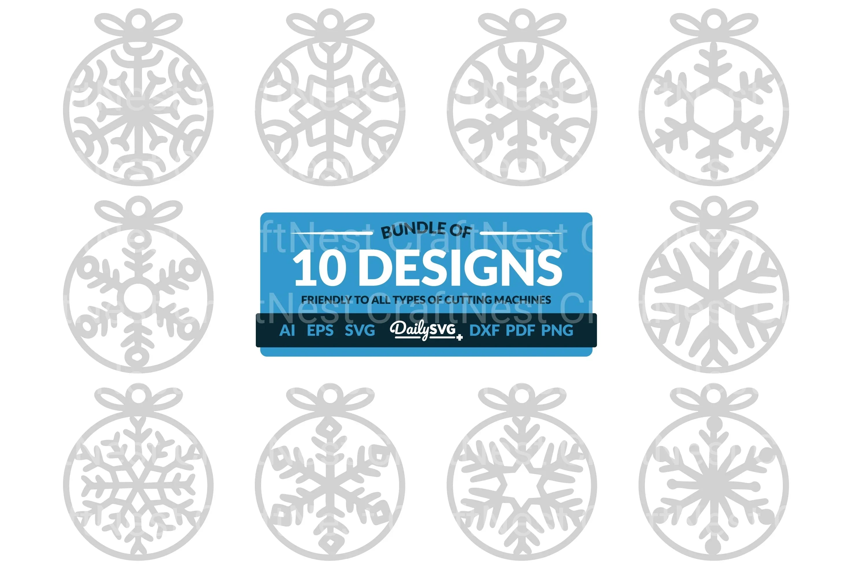 Daily Snowflake Bauble Clipart Collection