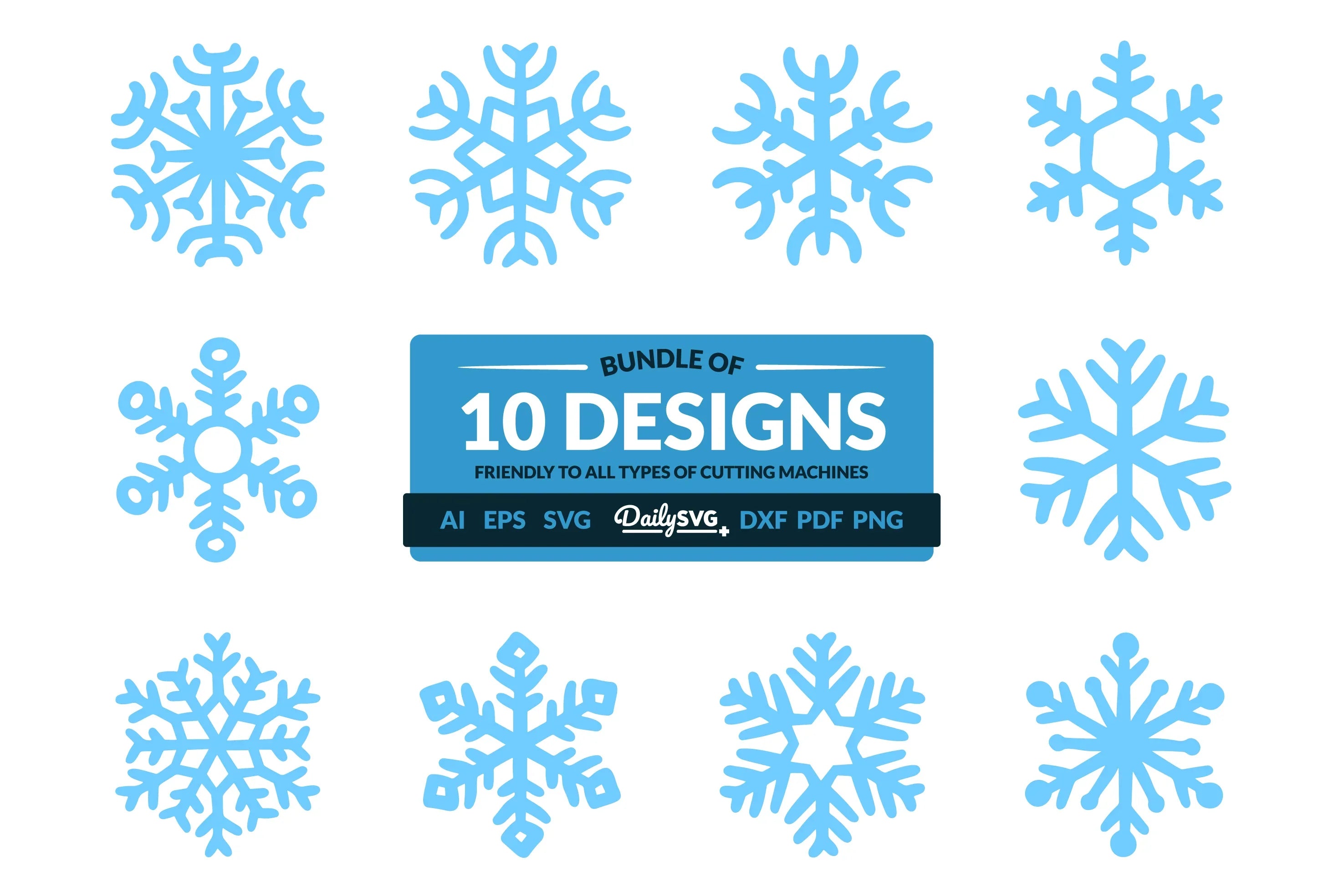 Daily Snowflakes Clipart SVG Bundle - CraftNest - Digital Crafting and Art