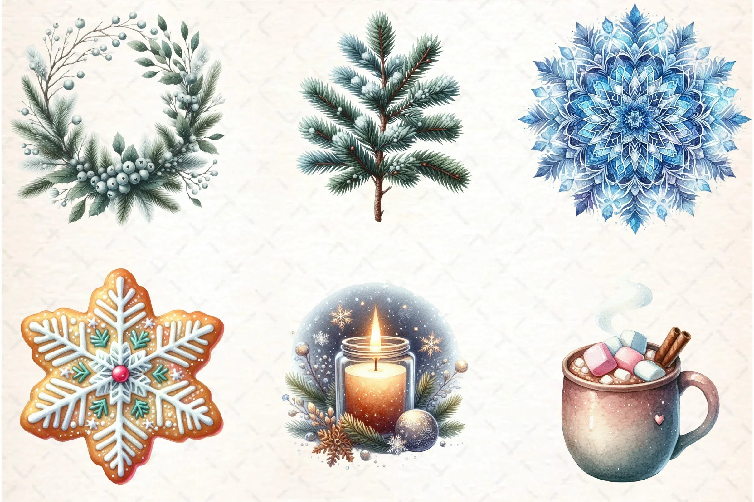 Snowflakes & Winter Scenes Clipart Bundle - CraftNest - Digital Crafting and Art