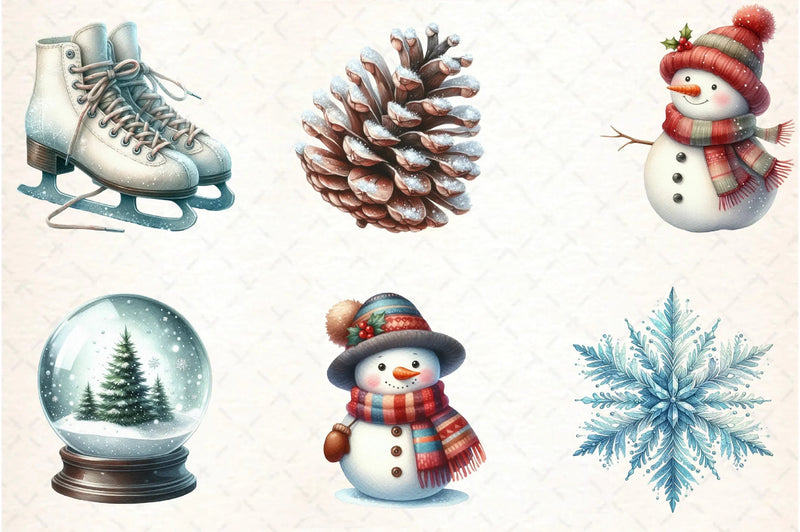 Snowflakes & Winter Scenes Clipart Bundle - CraftNest - Digital Crafting and Art