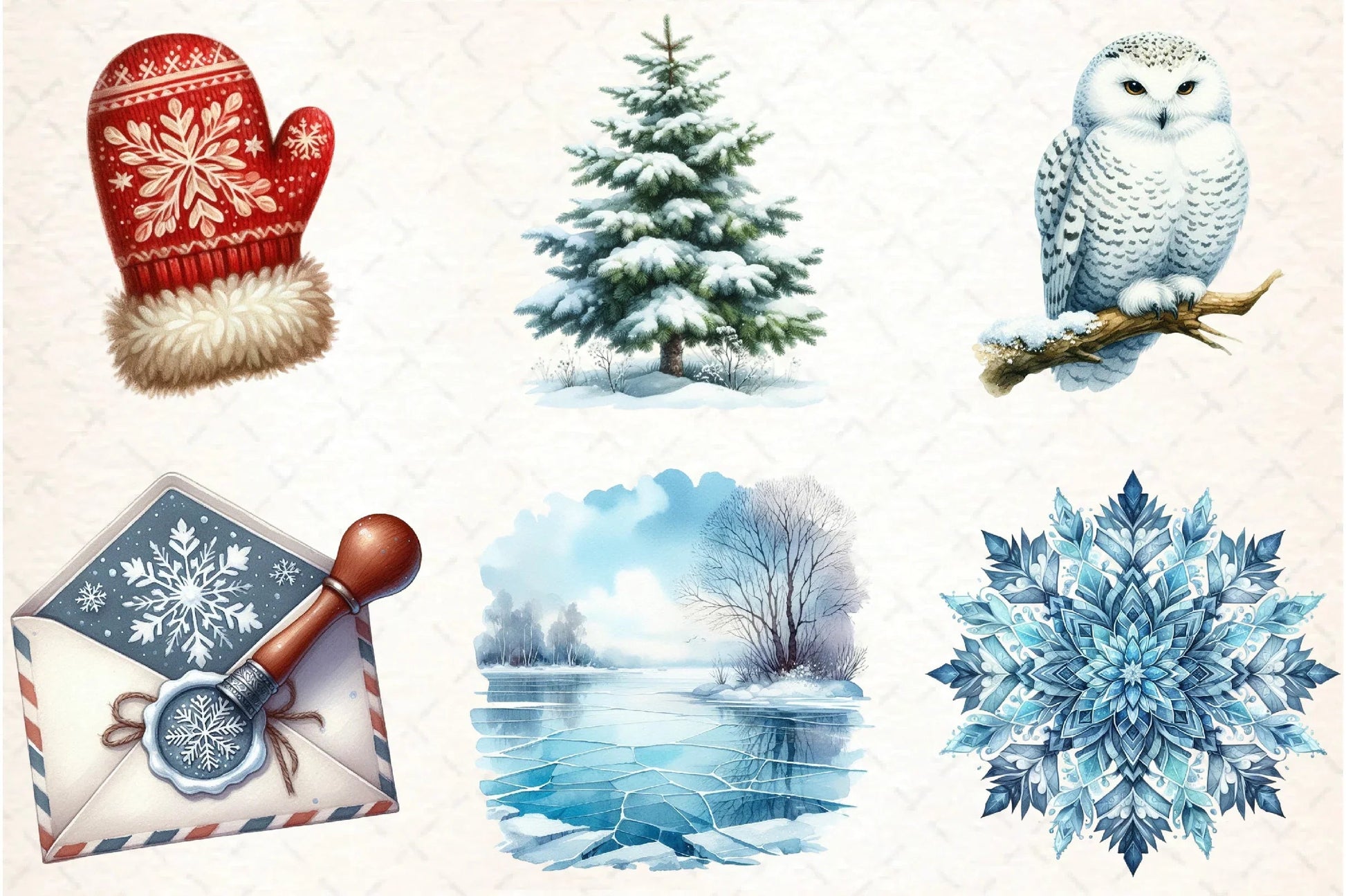 Snowflakes & Winter Scenes Clipart Bundle - CraftNest - Digital Crafting and Art