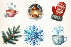Snowflakes & Winter Scenes Clipart Bundle - CraftNest - Digital Crafting and Art