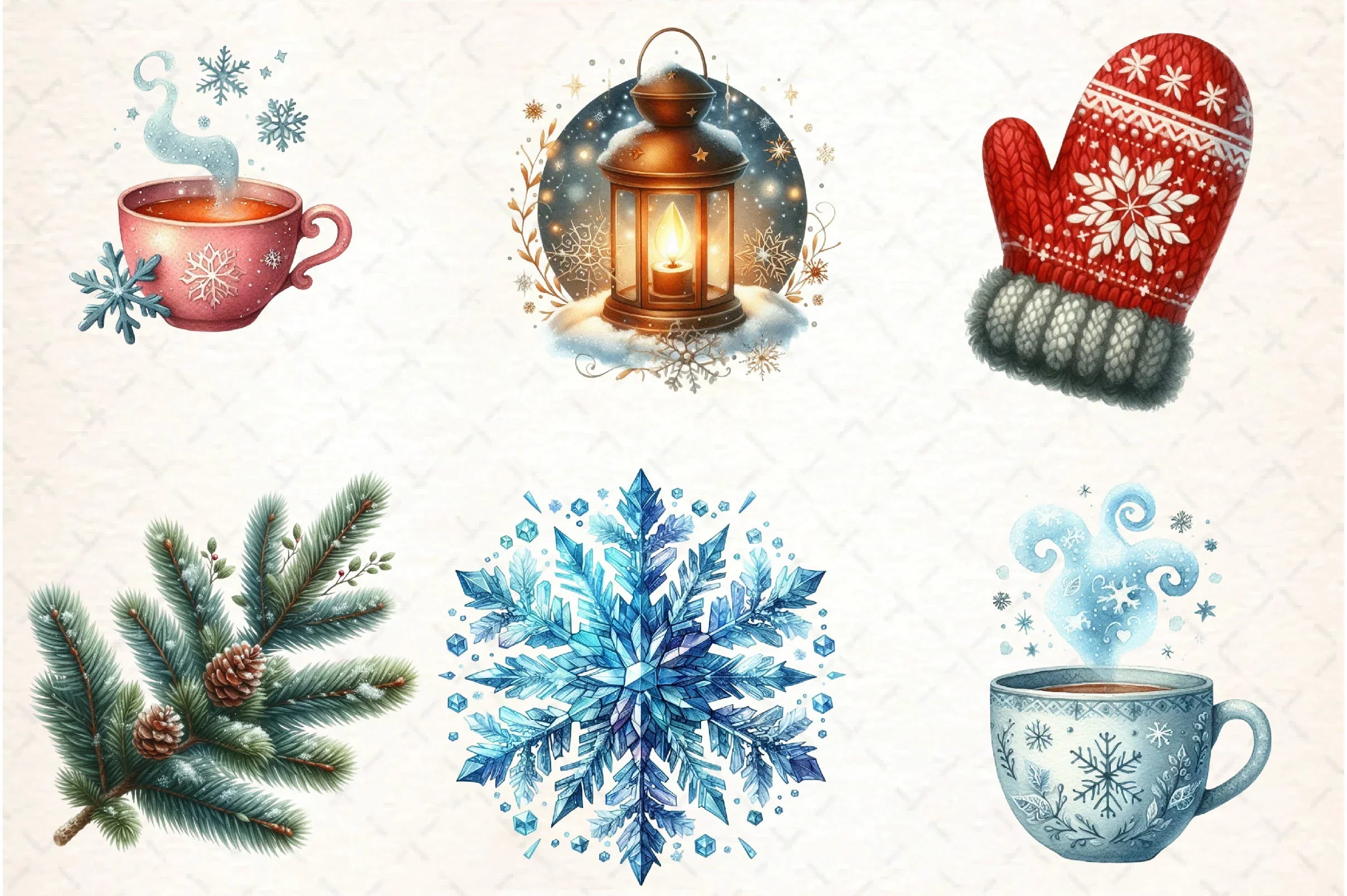 Snowflakes & Winter Scenes Clipart Bundle - CraftNest - Digital Crafting and Art