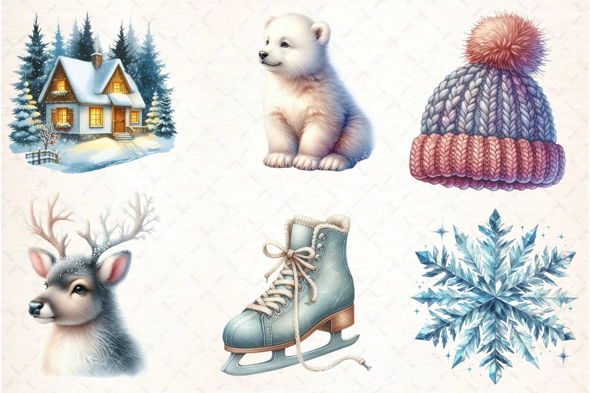 Snowflakes & Winter Scenes Clipart Bundle - CraftNest - Digital Crafting and Art