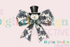 Charming Snowman Coquette Bow Clipart Bundle