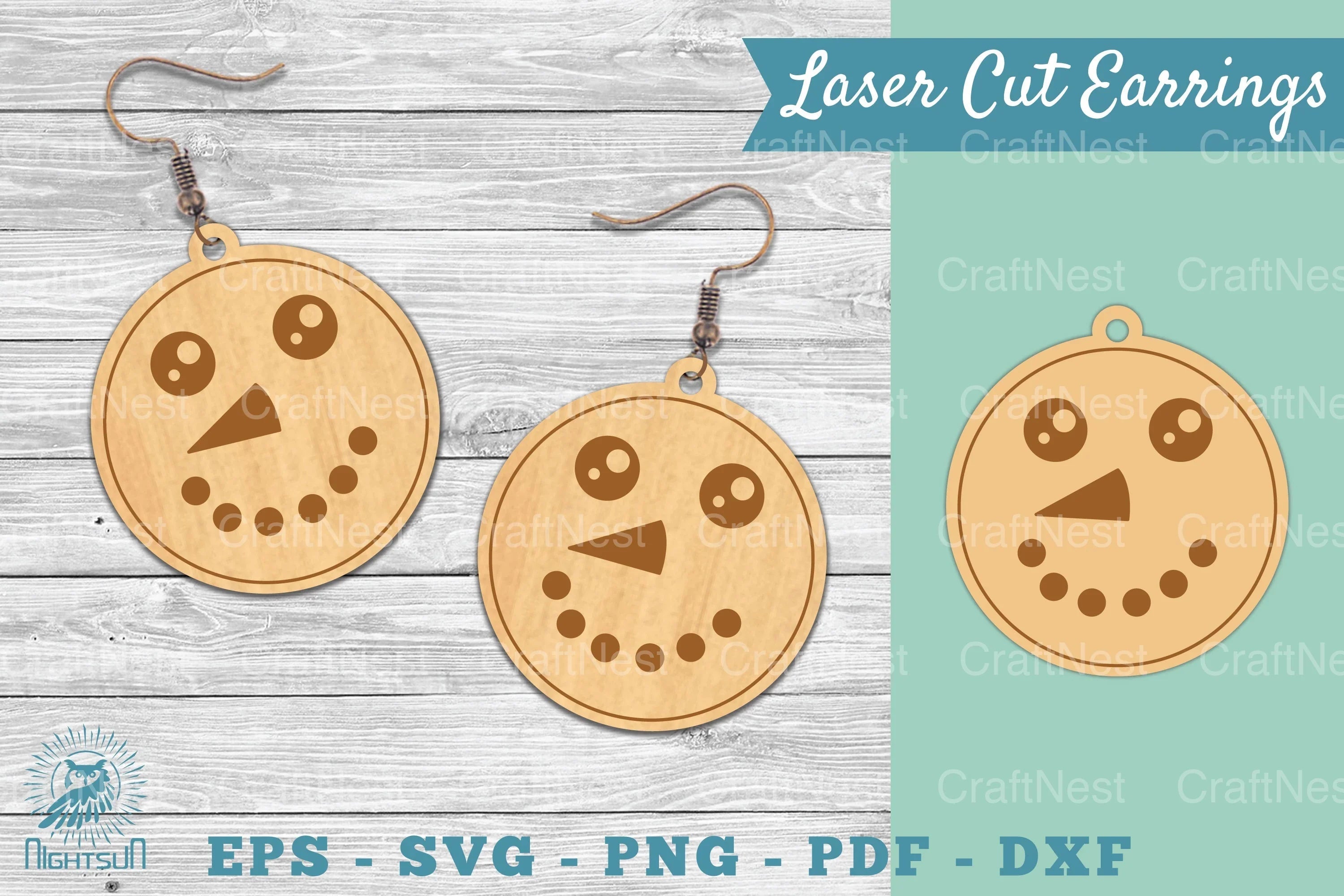 Snowman Face Laser Cut Earrings Clipart Bundle - CraftNest - Digital Crafting and Art