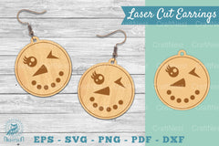 Snowman Face Laser Cut Earrings Clipart Bundle - CraftNest - Digital Crafting and Art