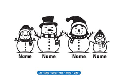 Snowman Family SVG Bundle - CraftNest - Digital Crafting and Art