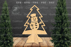 Snowman in Tree Laser Cut Home Decor Clipart Bundle - CraftNest - Digital Crafting and Art