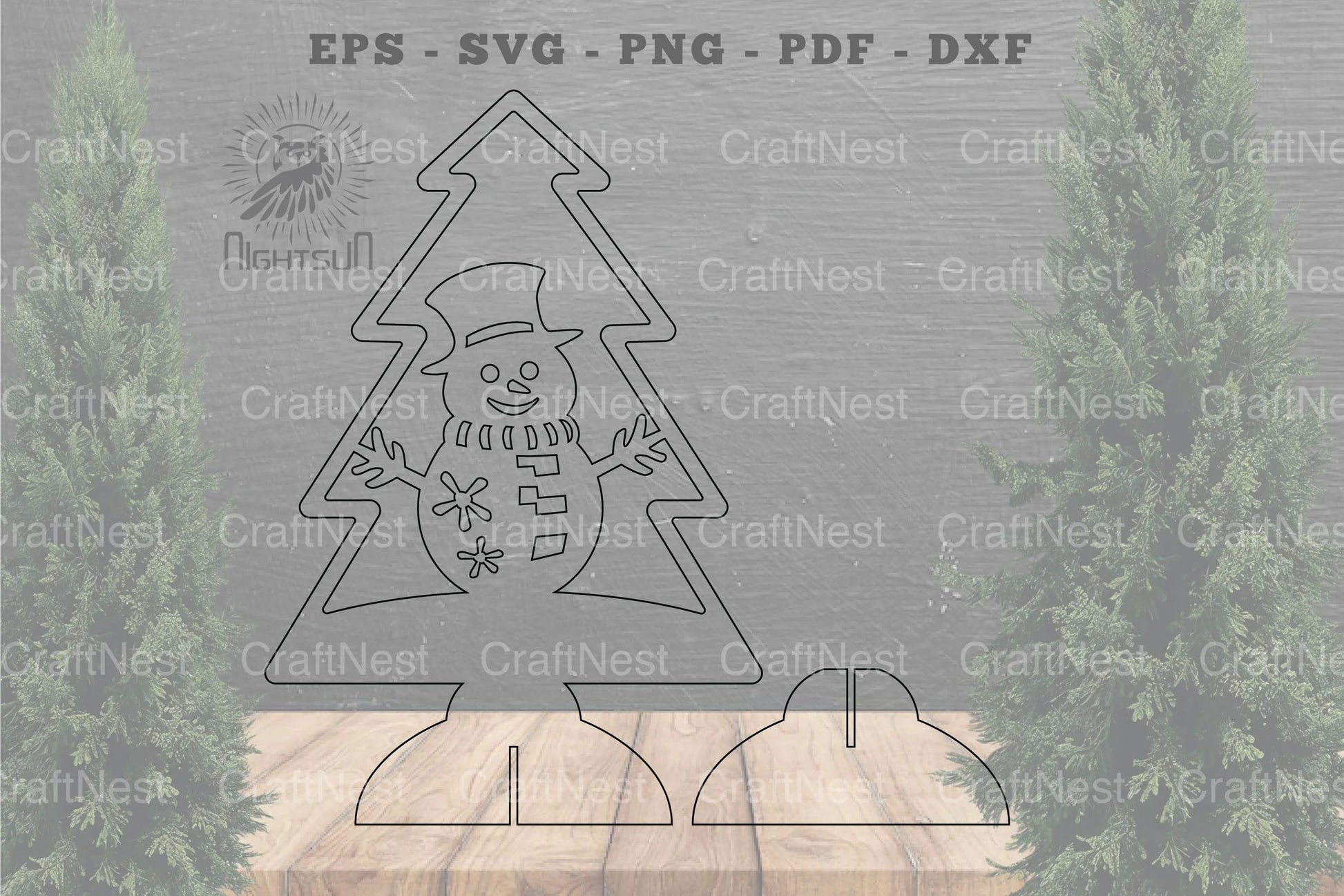 Snowman in Tree Laser Cut Home Decor Clipart Bundle - CraftNest - Digital Crafting and Art