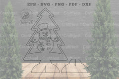 Snowman in Tree Laser Cut Home Decor Clipart Bundle - CraftNest - Digital Crafting and Art