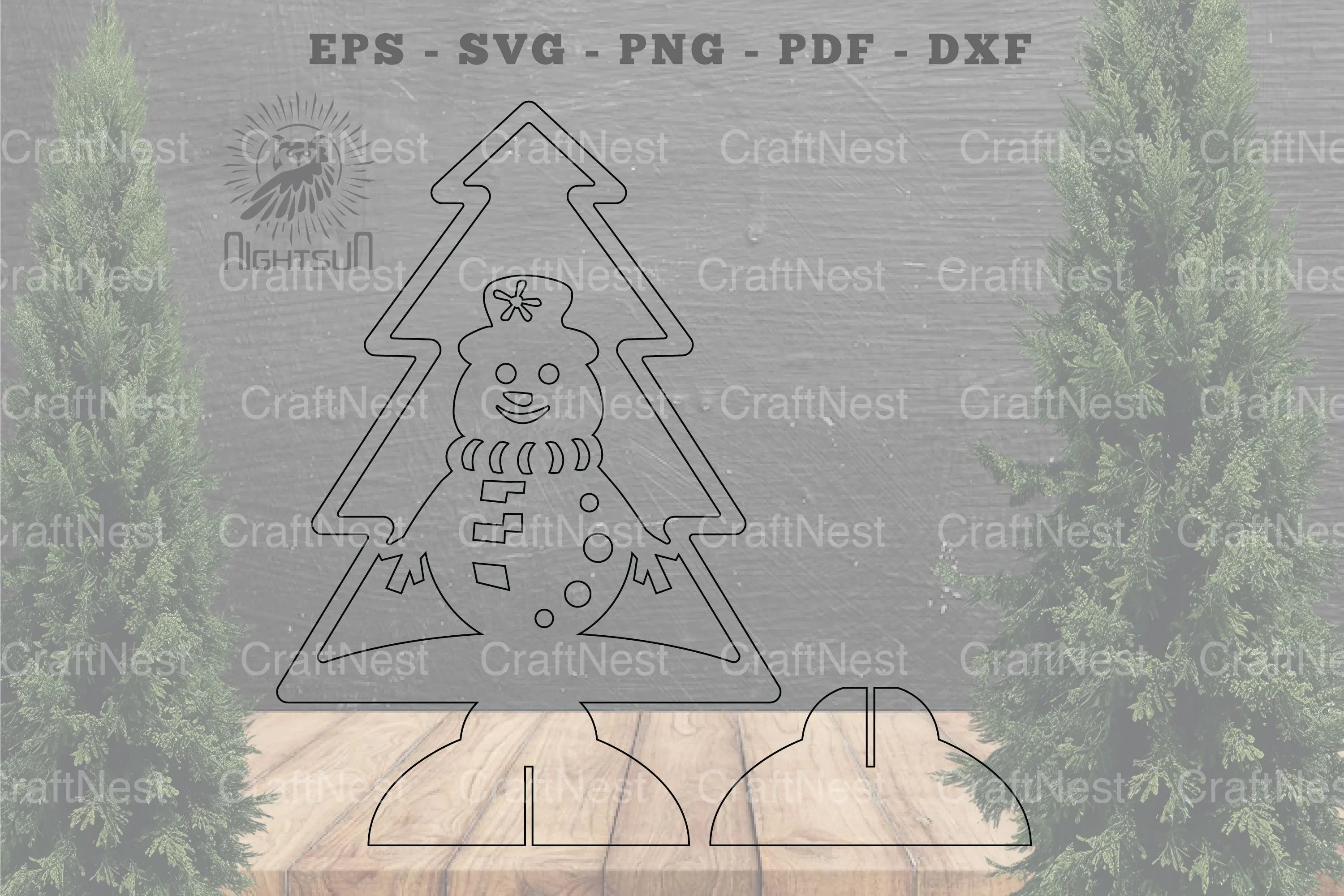 Snowman in Tree Laser Cut Home Decor Clipart Bundle - CraftNest - Digital Crafting and Art