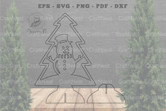 Snowman in Tree Laser Cut Home Decor Clipart Bundle - CraftNest - Digital Crafting and Art