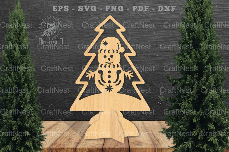 Snowman in Tree Laser Cut Home Decor Clipart Bundle - CraftNest - Digital Crafting and Art