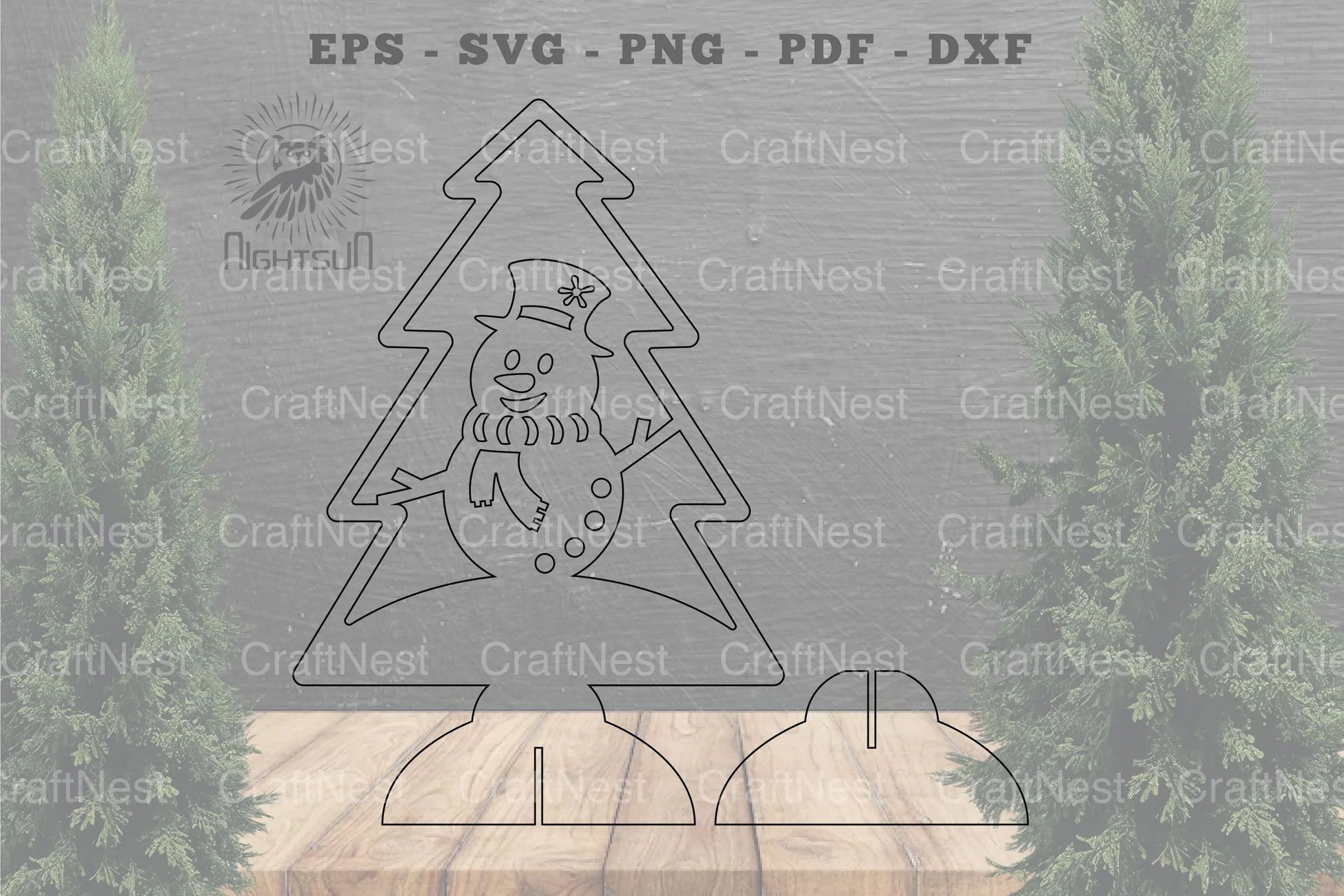 Snowman in Tree Laser Cut Home Decor Clipart Bundle - CraftNest - Digital Crafting and Art