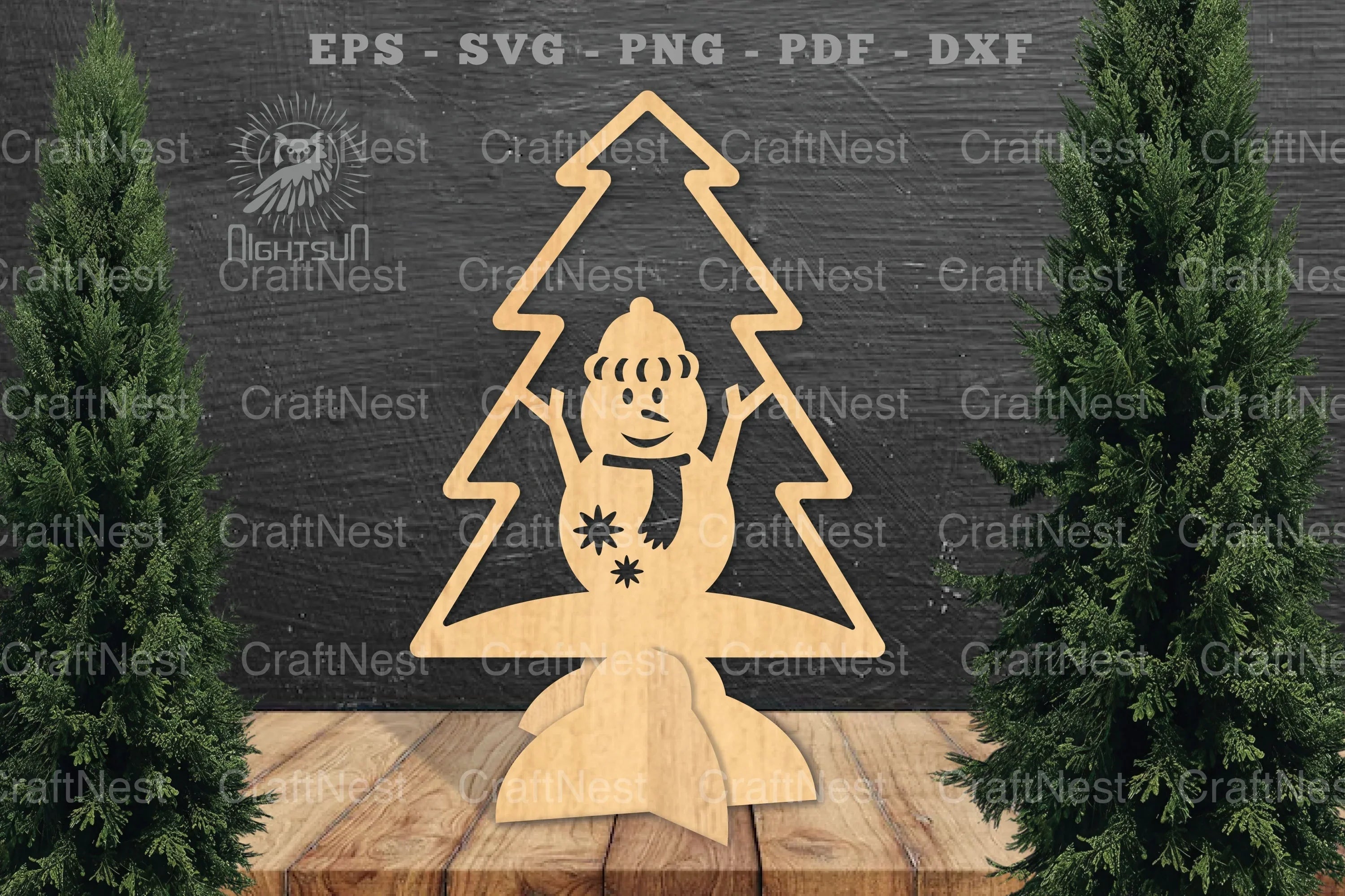 Snowman in Tree Laser Cut Home Decor Clipart Bundle - CraftNest - Digital Crafting and Art