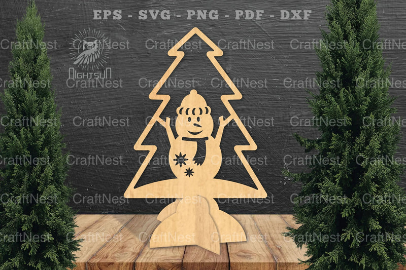Snowman in Tree Laser Cut Home Decor Clipart Bundle - CraftNest - Digital Crafting and Art