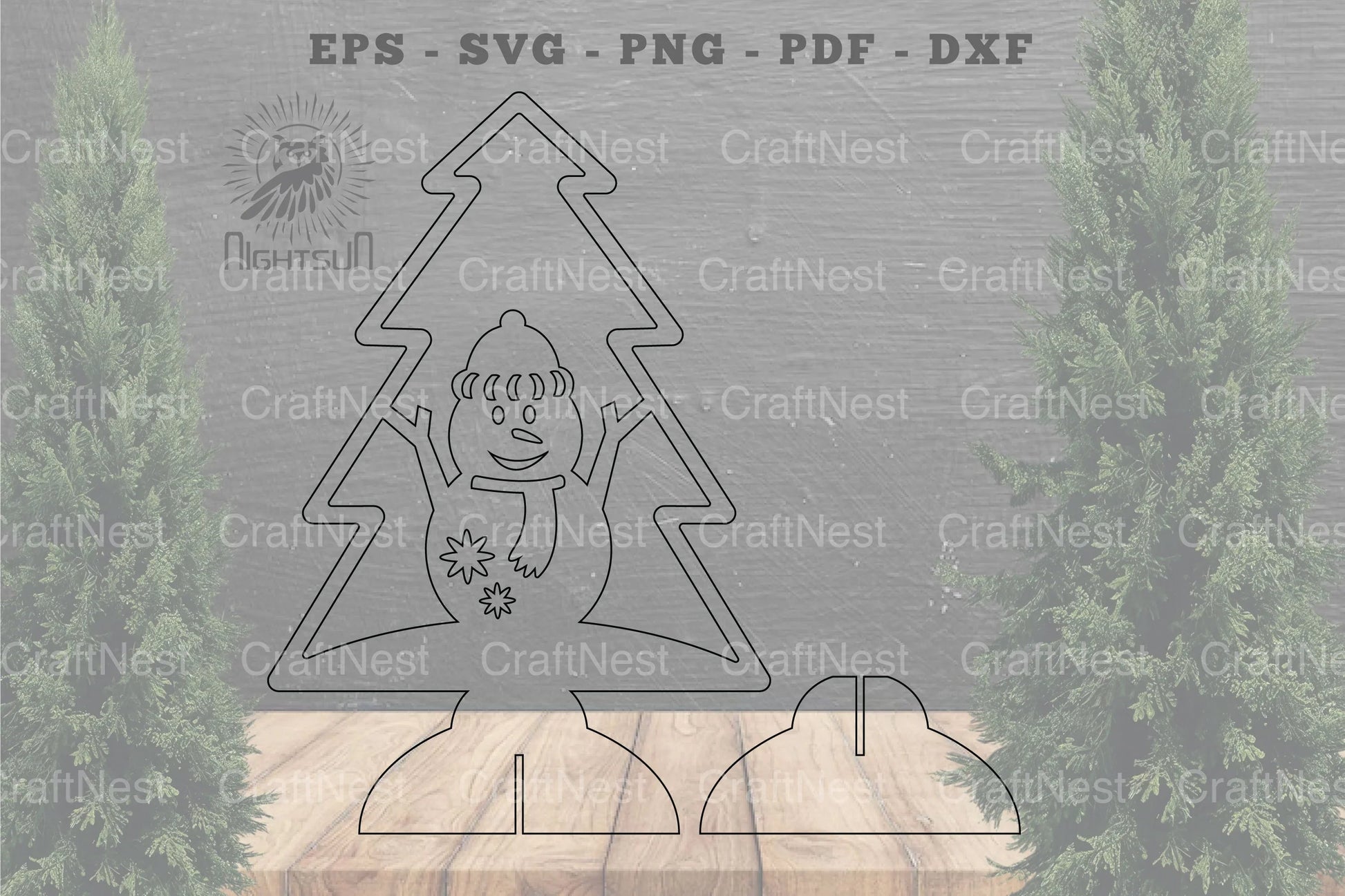 Snowman in Tree Laser Cut Home Decor Clipart Bundle - CraftNest - Digital Crafting and Art