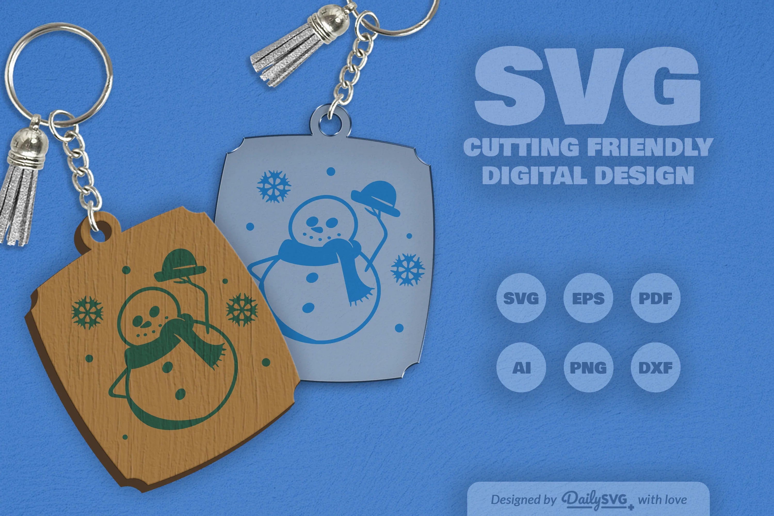 Daily SVG Bundles Snowman Keychain Clipart - CraftNest - Digital Crafting and Art