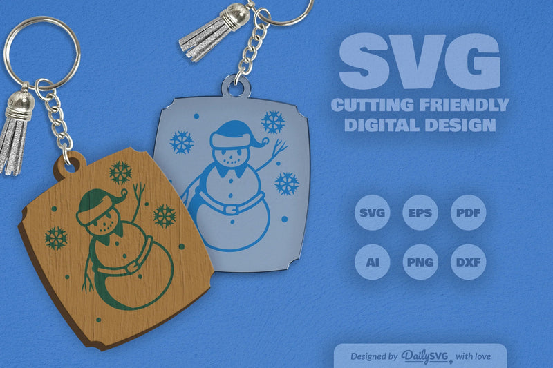 Daily SVG Bundles Snowman Keychain Clipart - CraftNest - Digital Crafting and Art