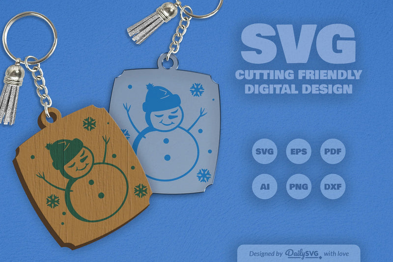 Daily SVG Bundles Snowman Keychain Clipart - CraftNest - Digital Crafting and Art