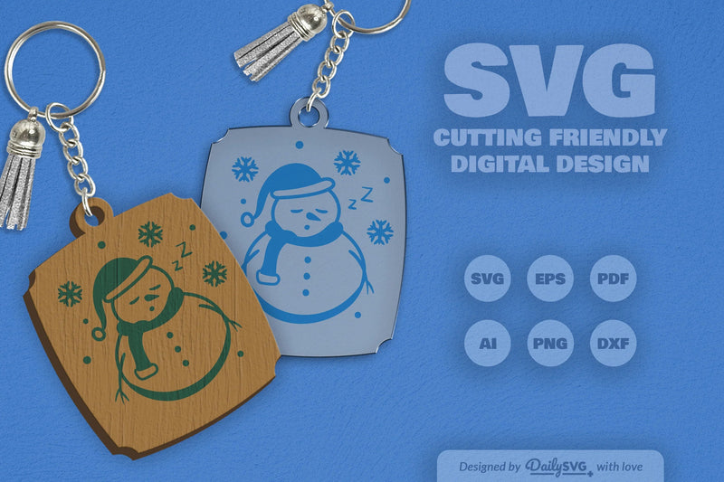 Daily SVG Bundles Snowman Keychain Clipart - CraftNest - Digital Crafting and Art