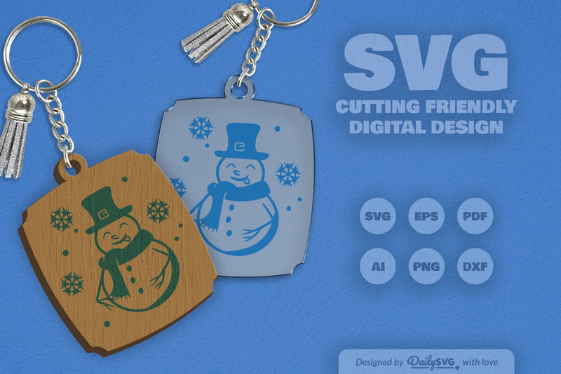 Daily SVG Bundles Snowman Keychain Clipart - CraftNest - Digital Crafting and Art