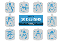 Daily SVG Bundles Snowman Keychain Clipart - CraftNest - Digital Crafting and Art