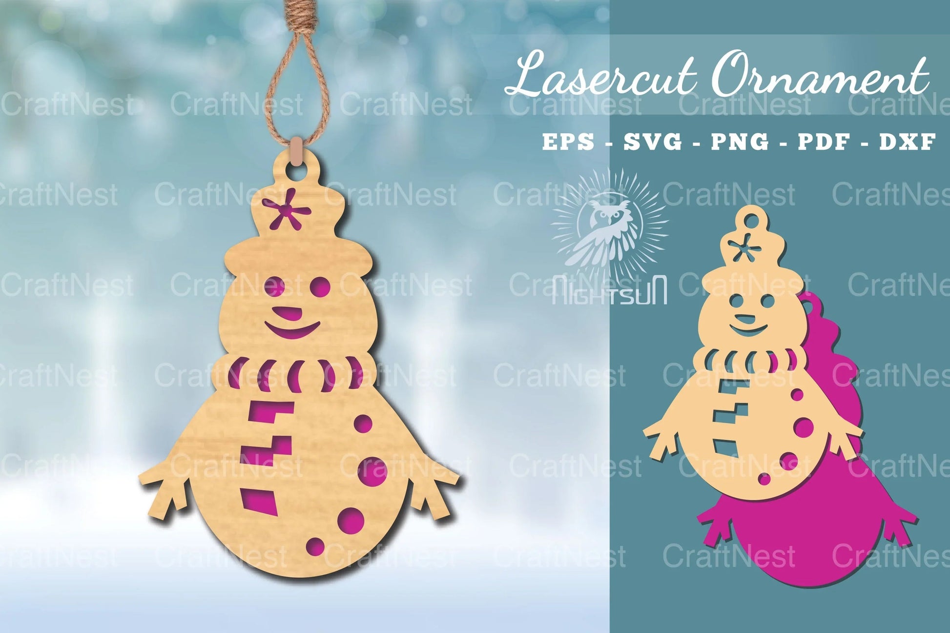 Snowman Laser Cut Ornament Clipart Bundle - CraftNest - Digital Crafting and Art