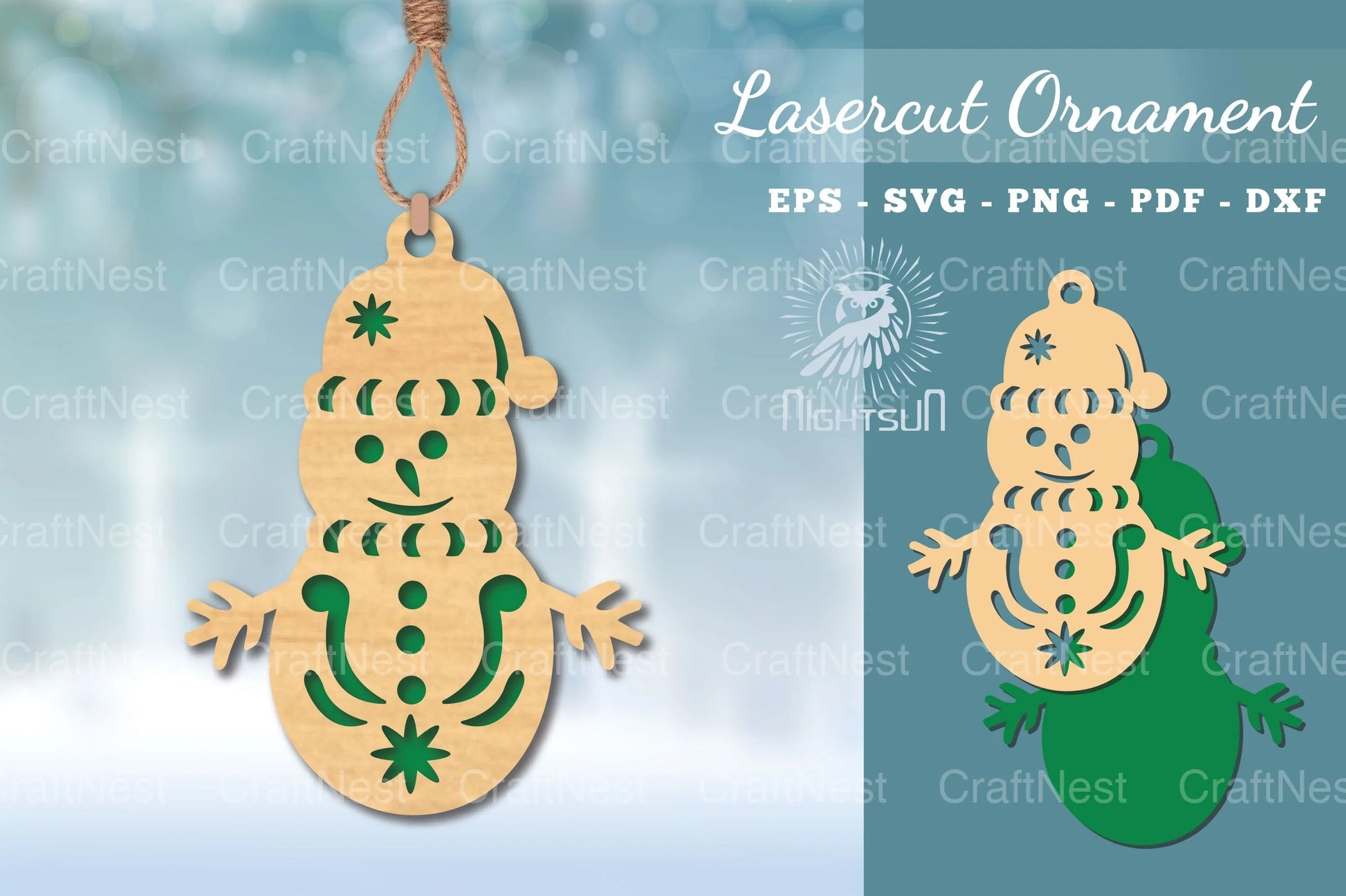 Snowman Laser Cut Ornament SVG Bundle - CraftNest - Digital Crafting and Art